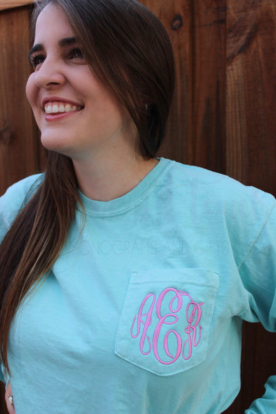 Monogrammed Long Sleeve Comfort Colors Tee – Gifted Boutique LLC