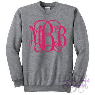 Sweat shirt with Big Monogram - Adult – Southern Grace Creations
