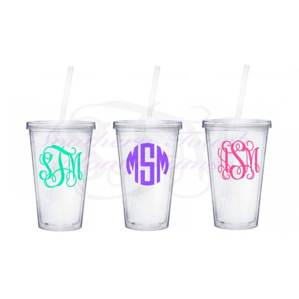 Monogrammed Acrylic Tumbler