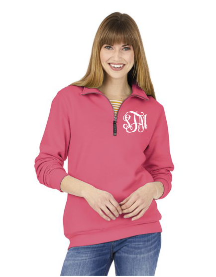 Quarter Zip Monogrammed Sweatshirt ~ 1/4 Zip Monogram Pullover Sweater – My  Southern Charm