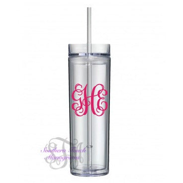 Monogramed Gold Single Initial Acrylic Tumbler – Southern Touch Monograms